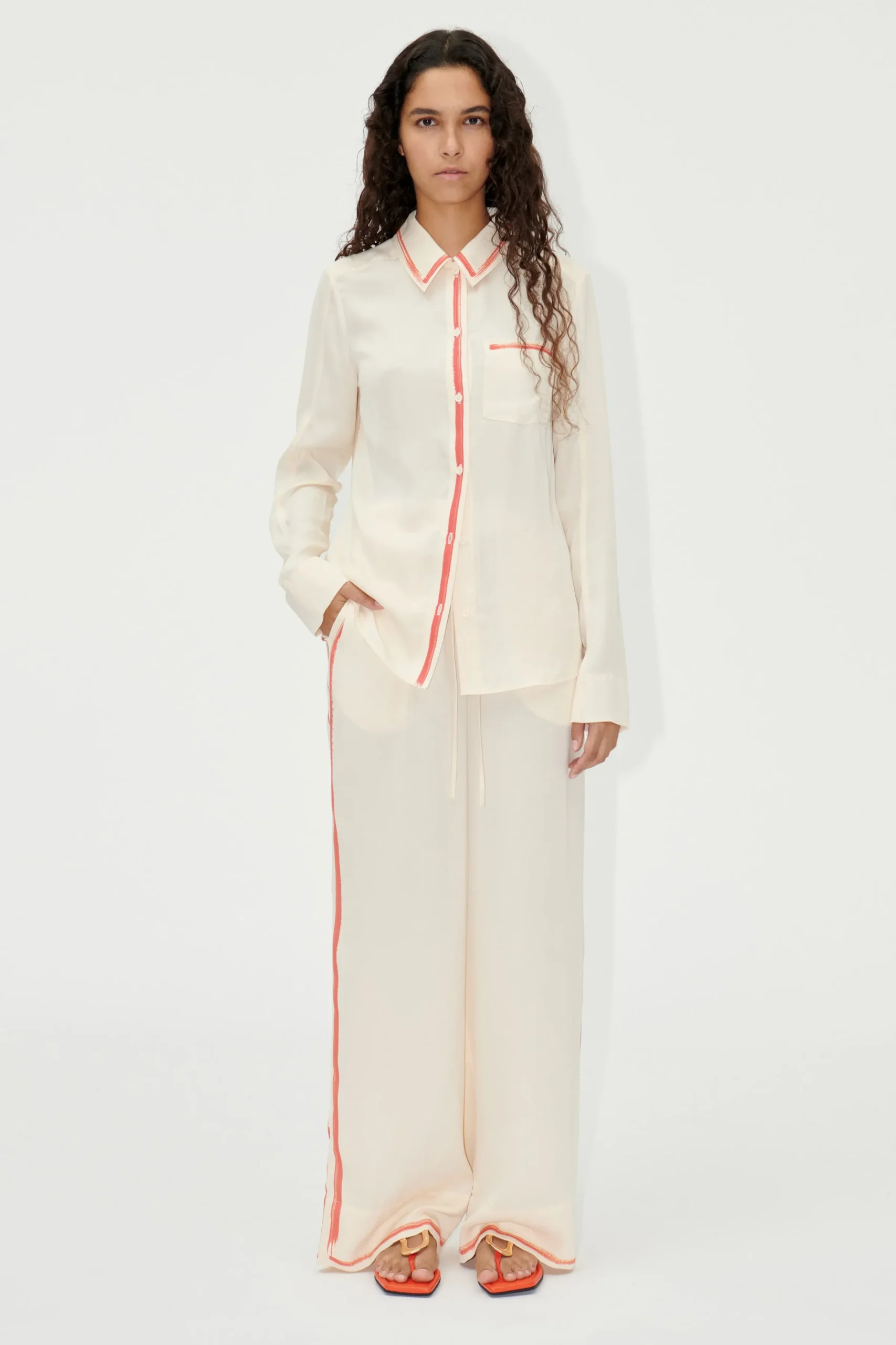 SGEmi Pants - Tangerine Paintbrush-STINE GOYA Store