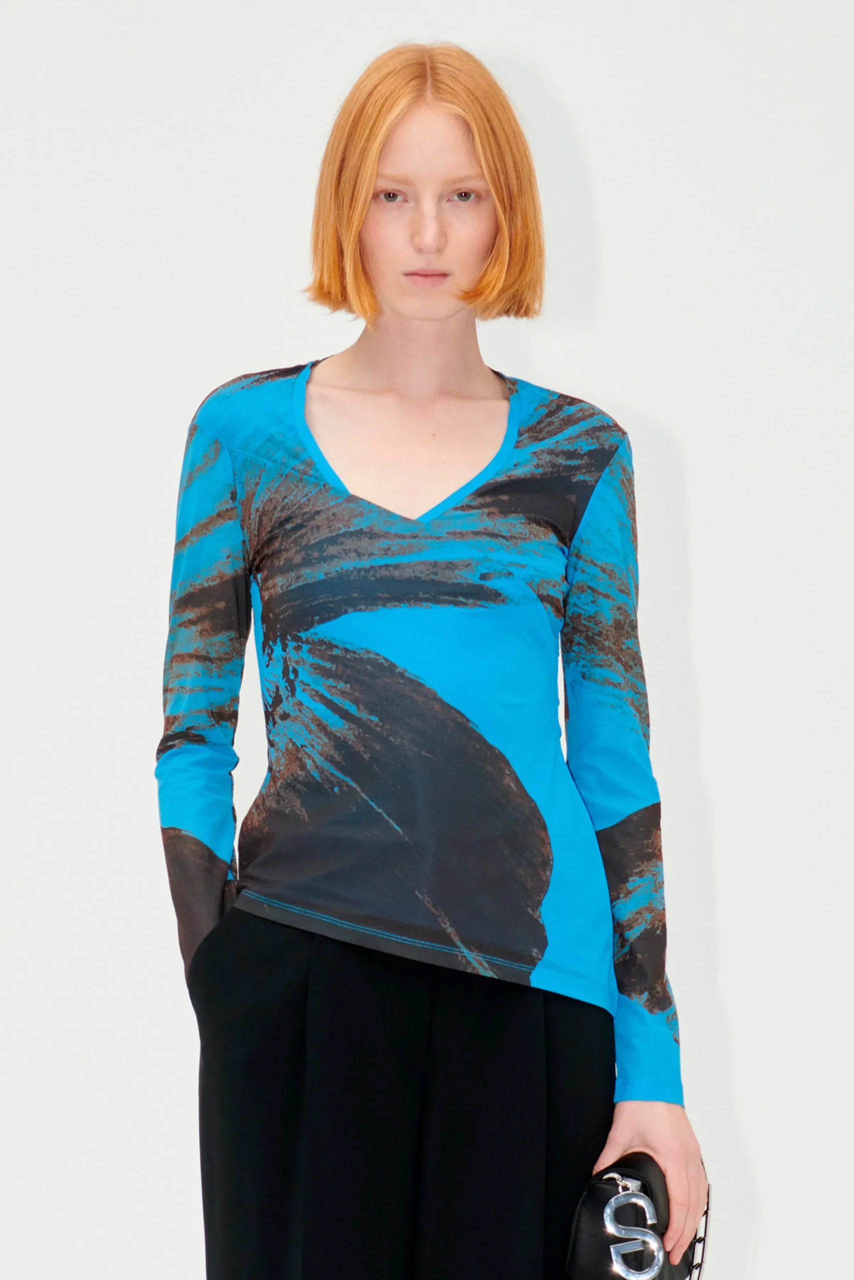 SGFlorian Blouse - Brown Brush Stroke Poppy-STINE GOYA Hot