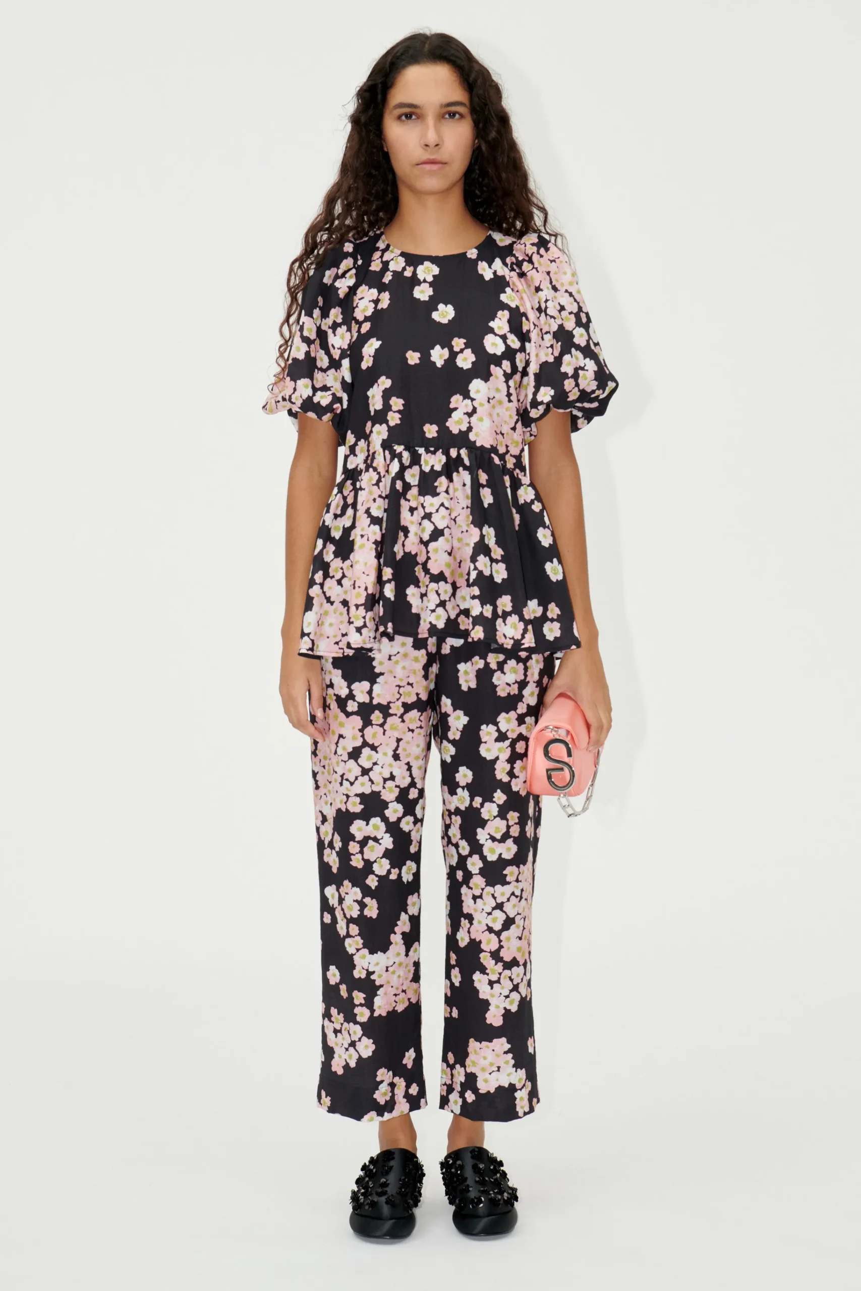 SGIsra Pants - Pink Ditzy Flowers-STINE GOYA Shop