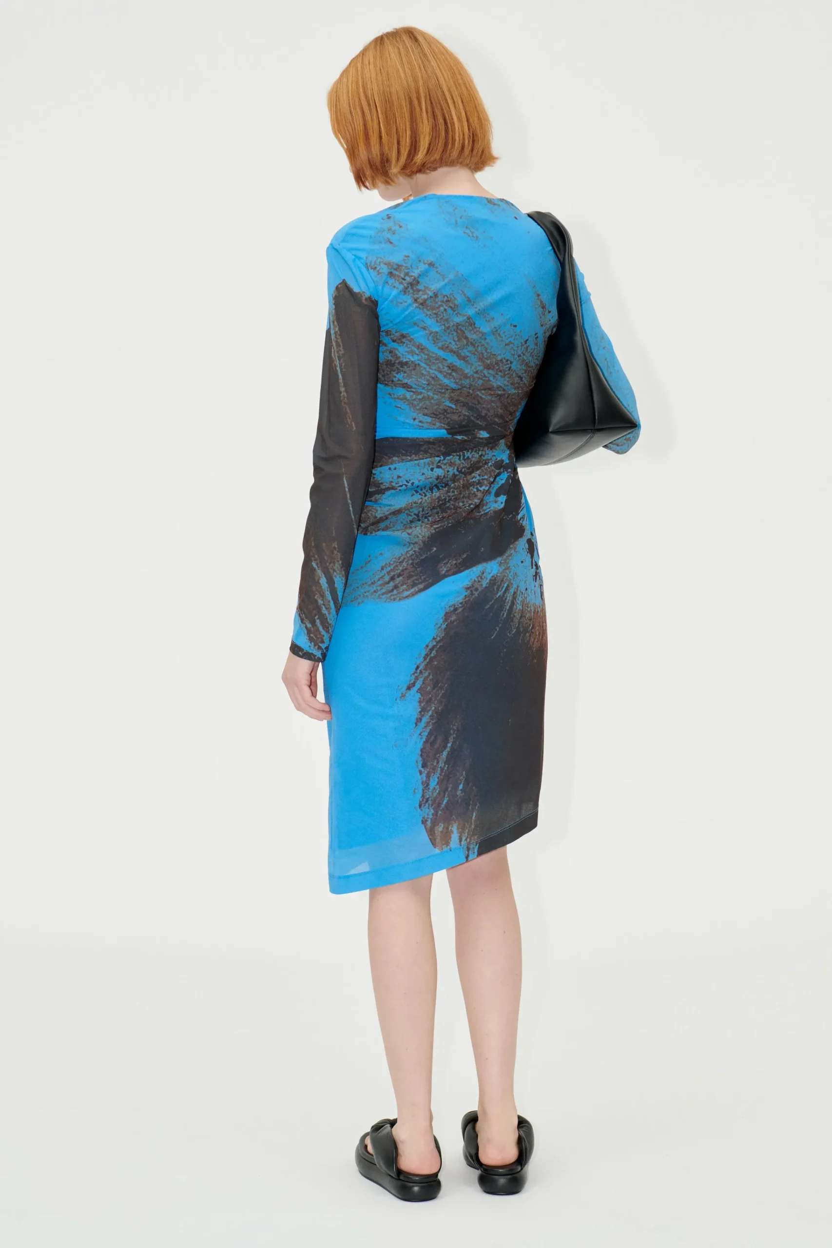 SGLeonora Dress - Brown Brush Stroke Poppy-STINE GOYA Flash Sale