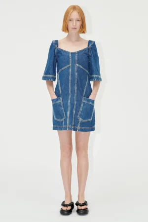 SGYvonne Denim Dress - Trompe L'oeil-STINE GOYA Discount