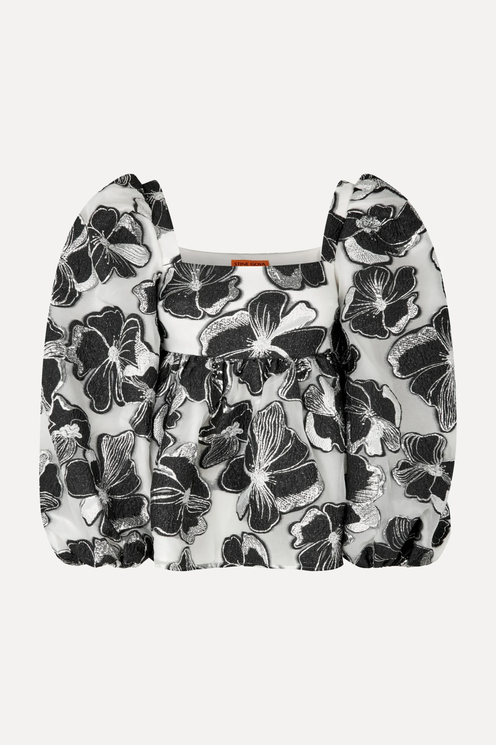 Square Neck Long Sleeve Top - Anemone Jacquard-STINE GOYA Fashion
