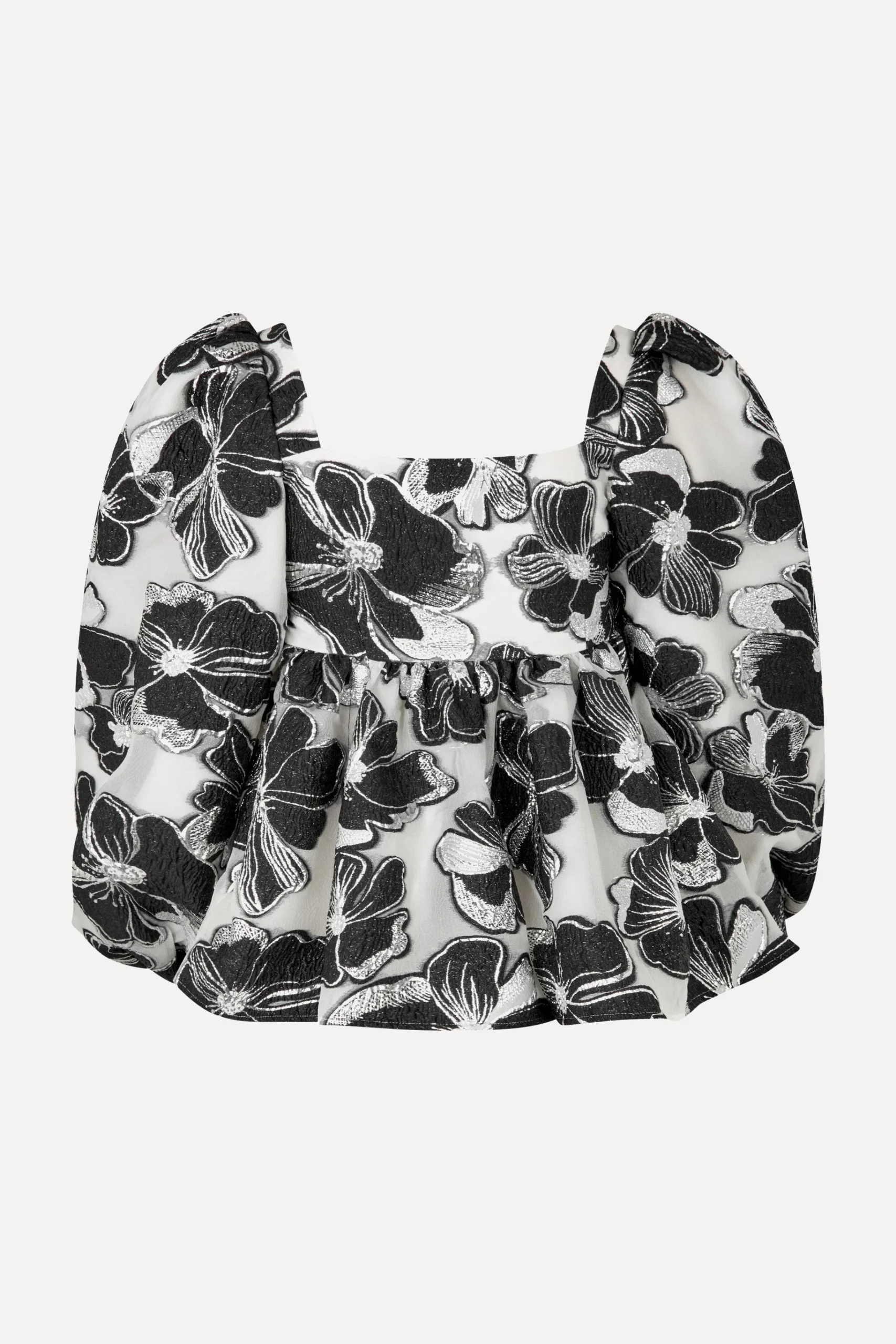 Square Neck Long Sleeve Top - Anemone Jacquard-STINE GOYA Fashion