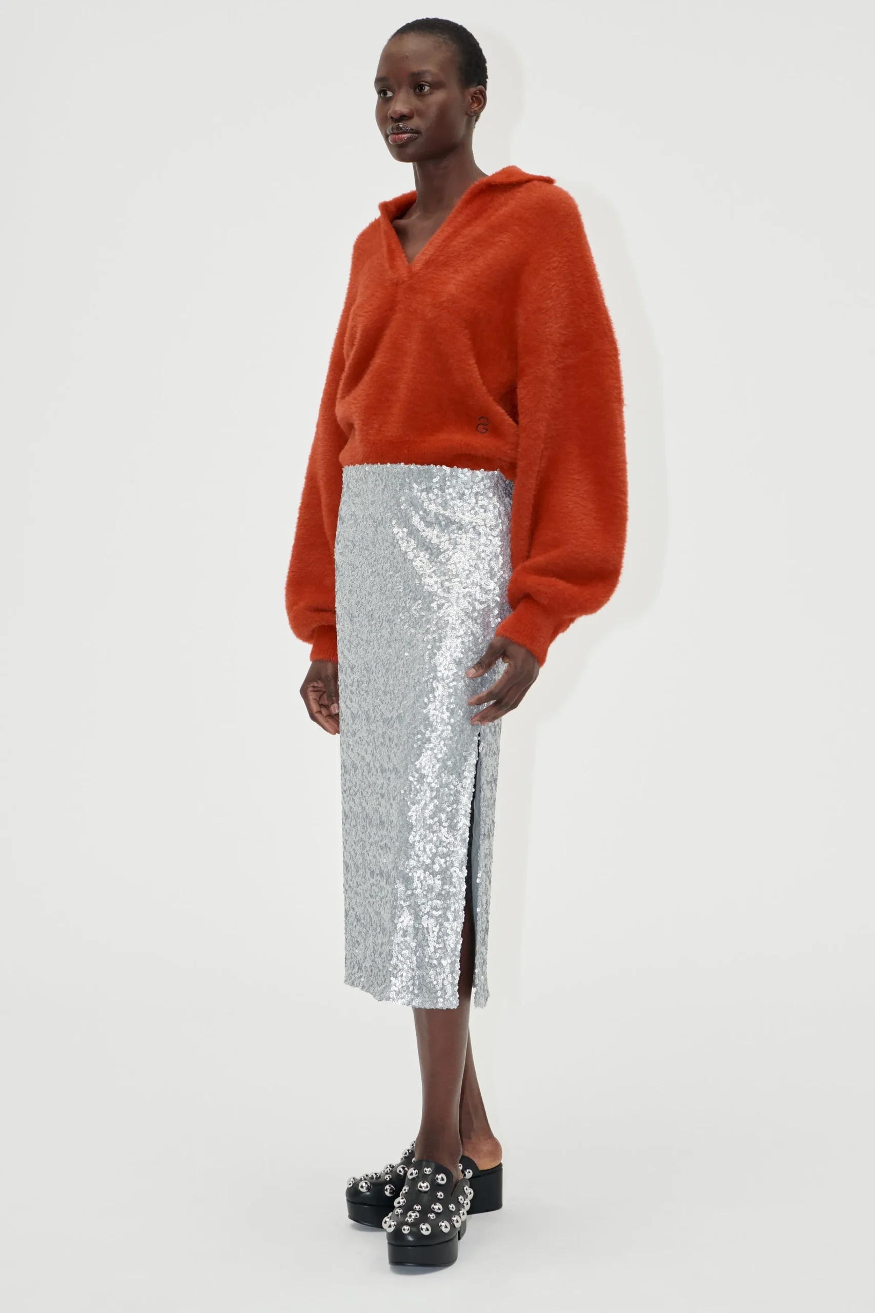 Straight Midi Skirt - Steel Grey-STINE GOYA Outlet