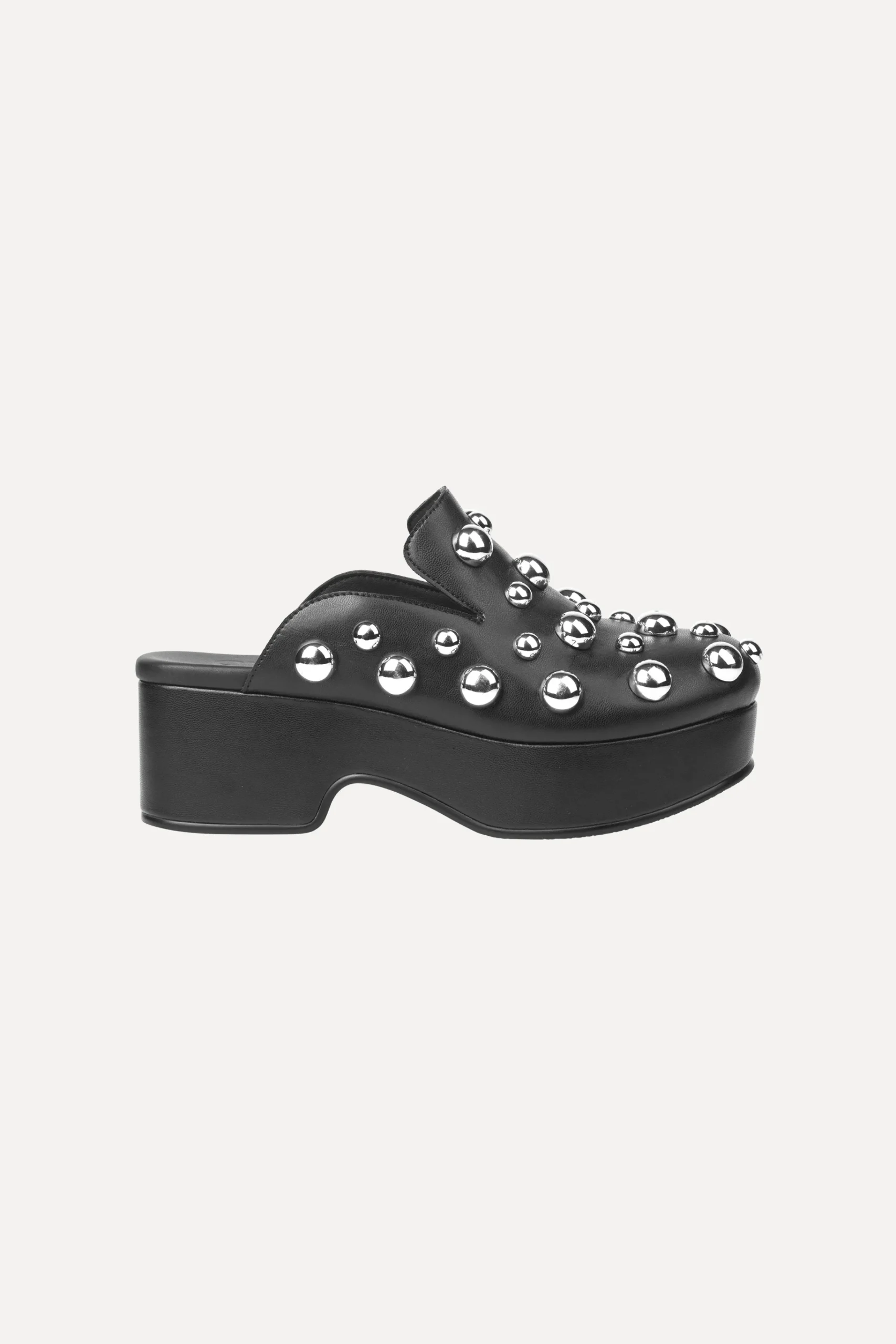 Studded Clog - Jet Black-STINE GOYA Hot