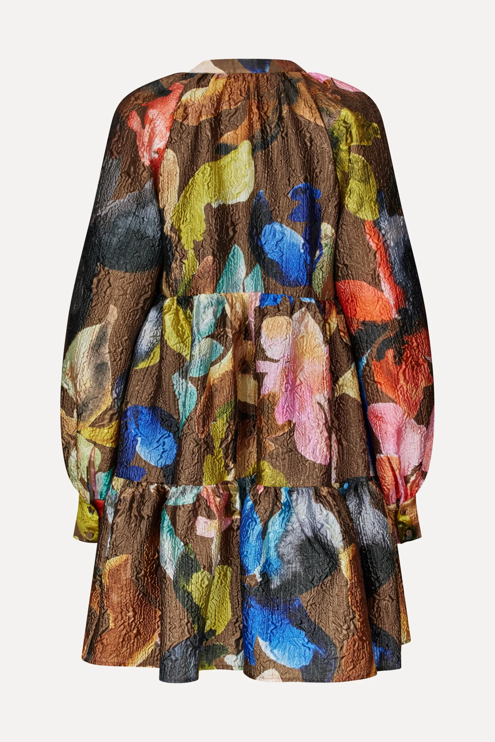Tier Voluminous Mini Dress - Aquarelle Garden-STINE GOYA Online
