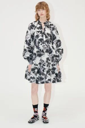 Tier Voluminous Ruffle Mini Dress - Anemone Jacquard-STINE GOYA Outlet
