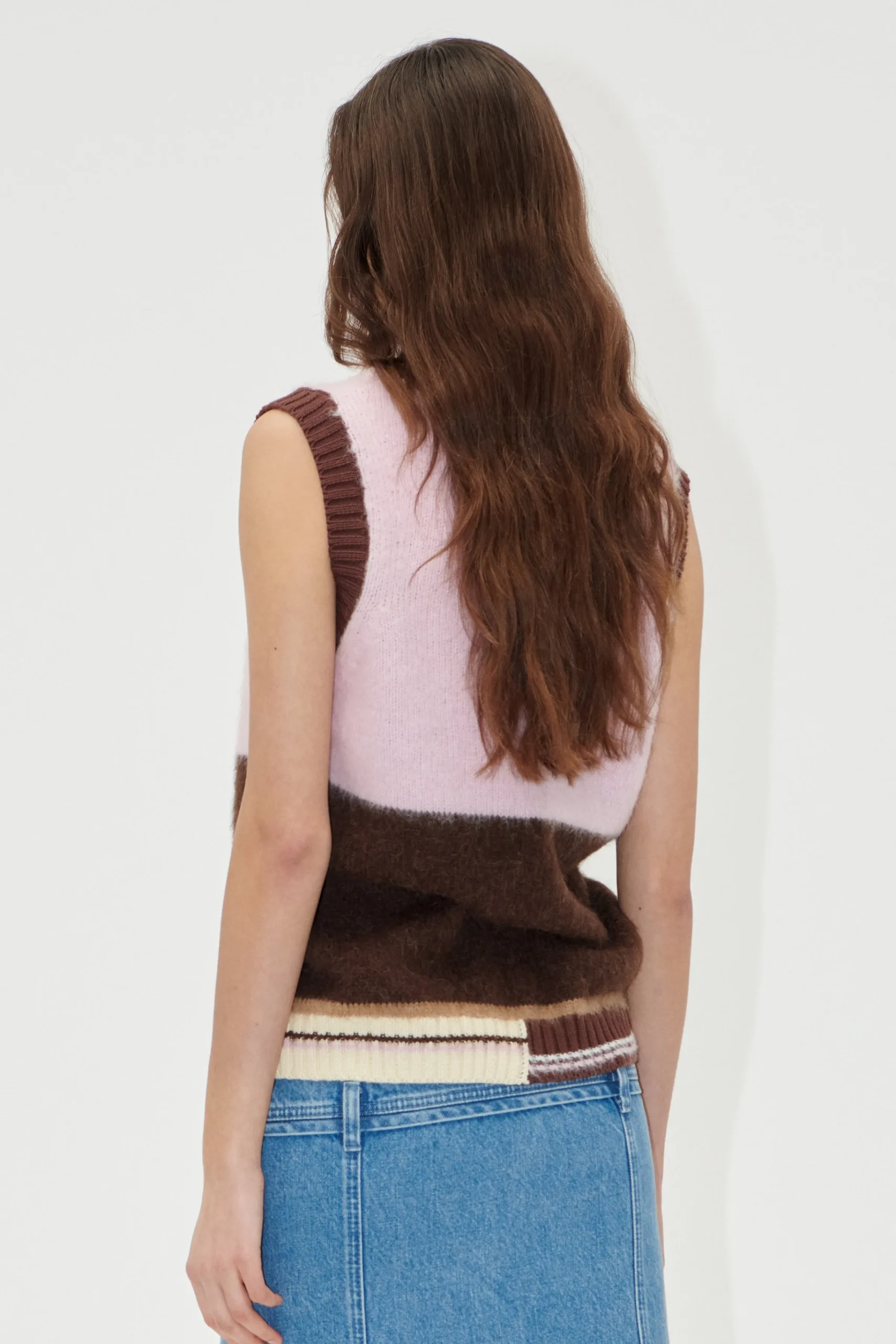 V Neckline Vest - Multi Stripes-STINE GOYA Sale