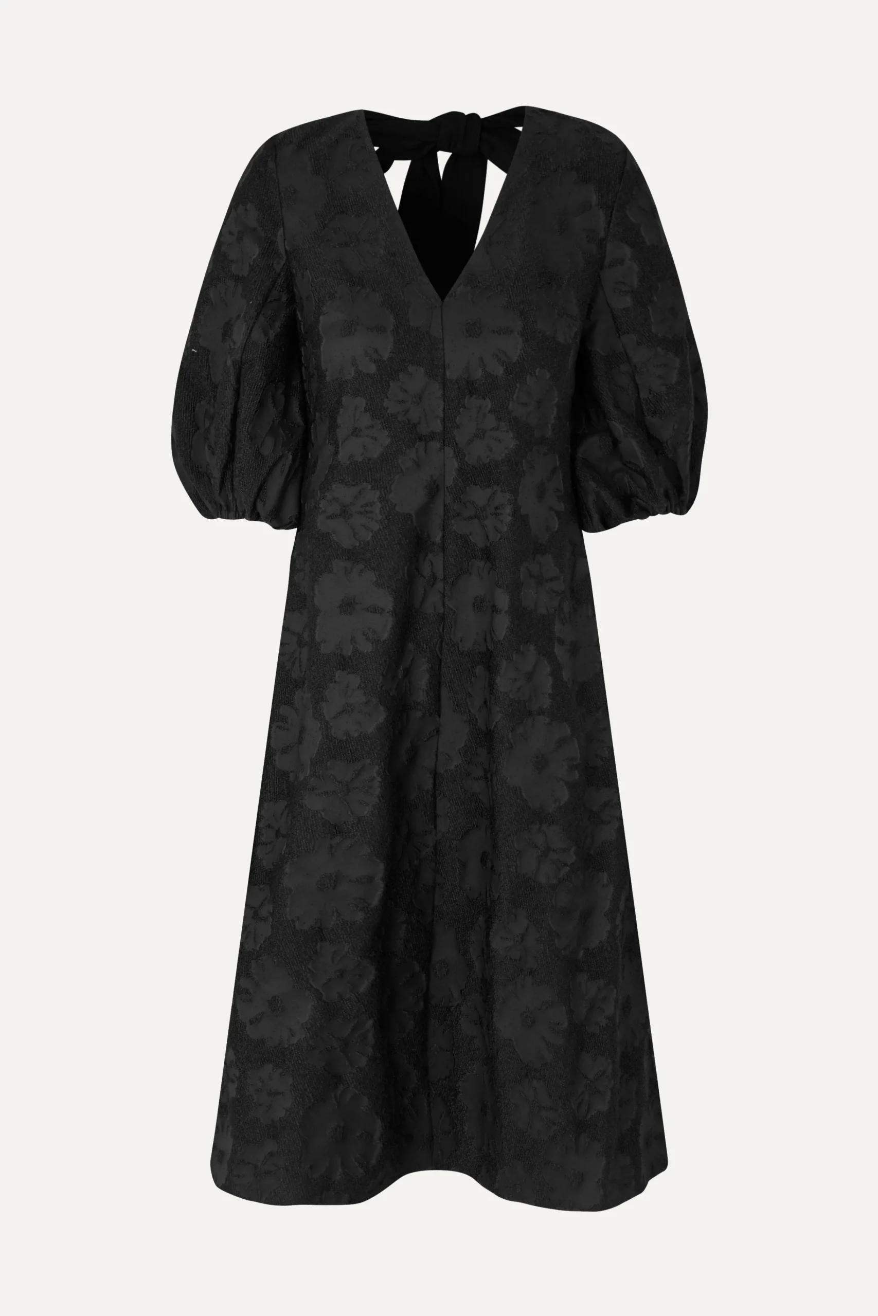 3/4 Volume Sleeves Midi Dress - Anemone Jacquard-STINE GOYA Cheap