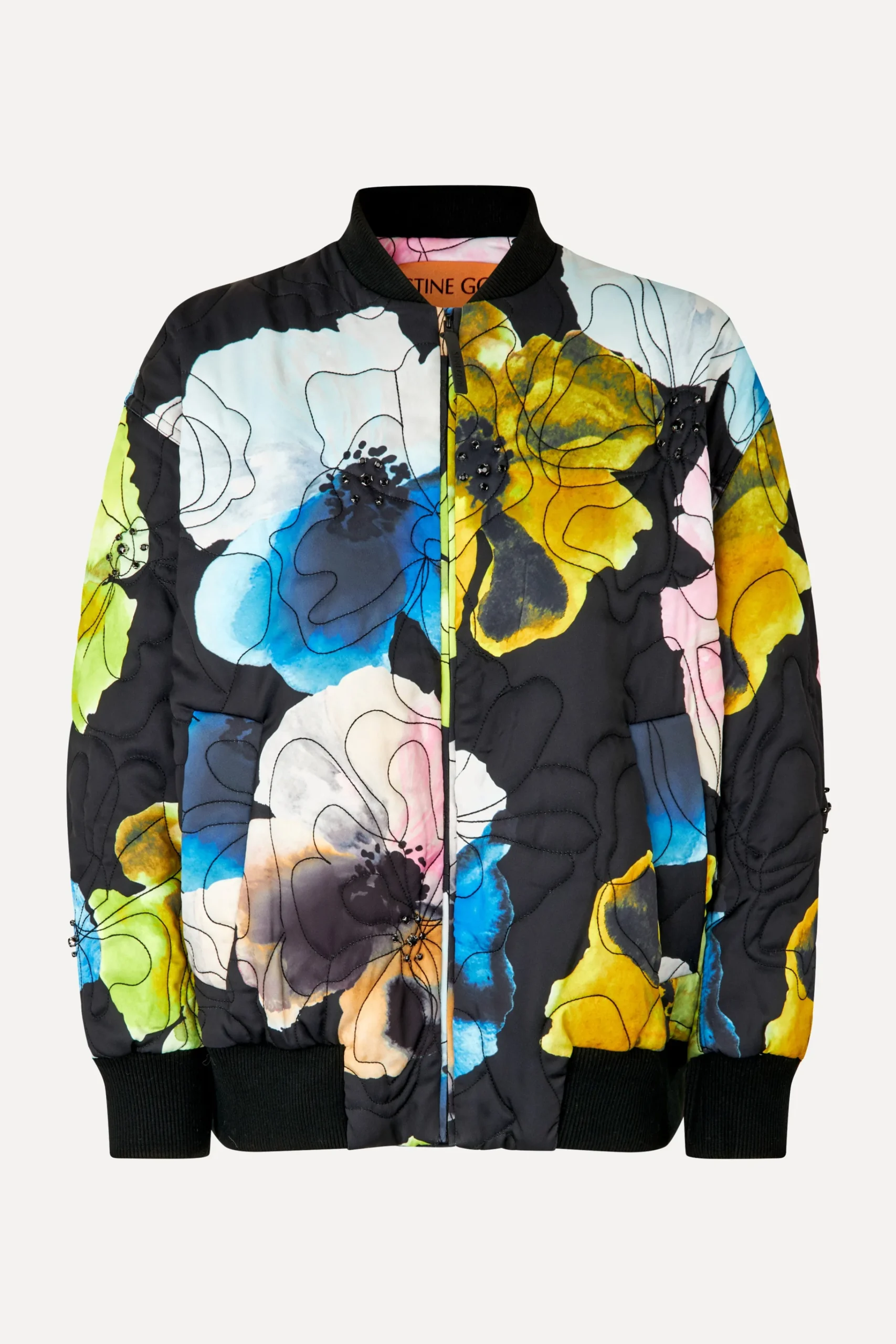 Voluminous Bomber Jacket - Watercolor Bloom-STINE GOYA Cheap