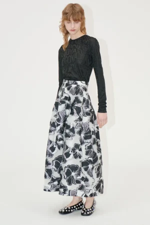 Voluminous Midi Skirt - Anemone Jacquard-STINE GOYA Online