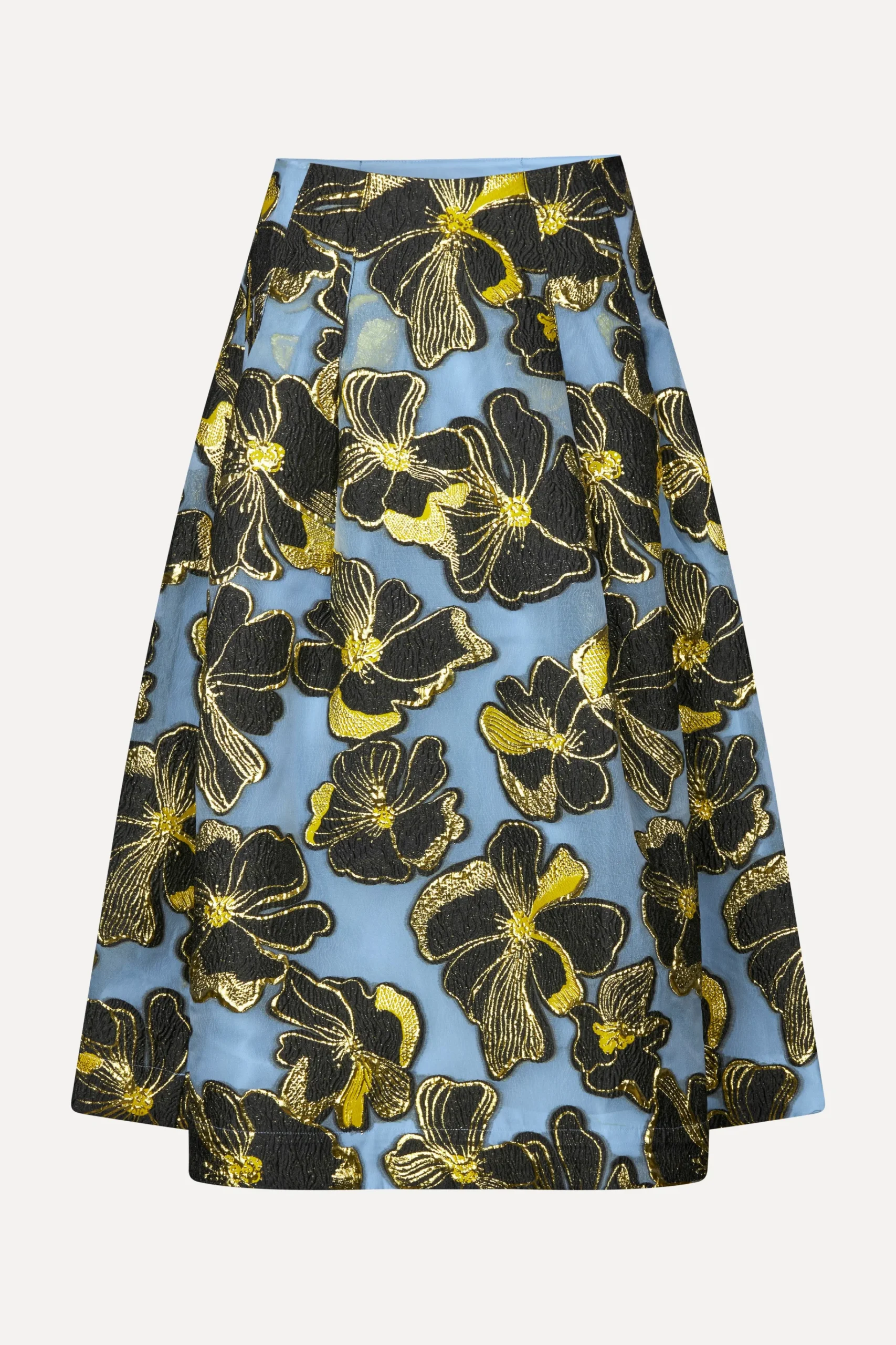Voluminous Midi Skirt - Blue Anemone Jacquard-STINE GOYA Flash Sale