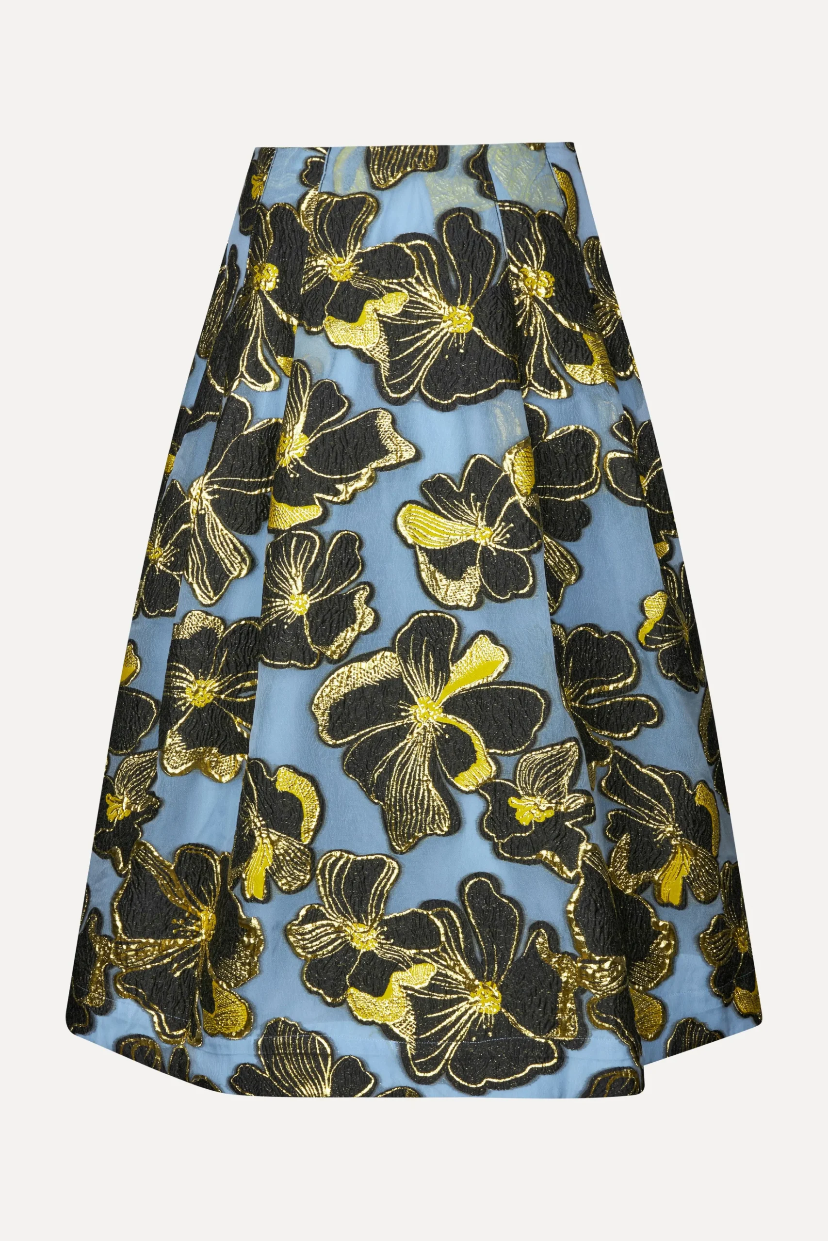 Voluminous Midi Skirt - Blue Anemone Jacquard-STINE GOYA Flash Sale