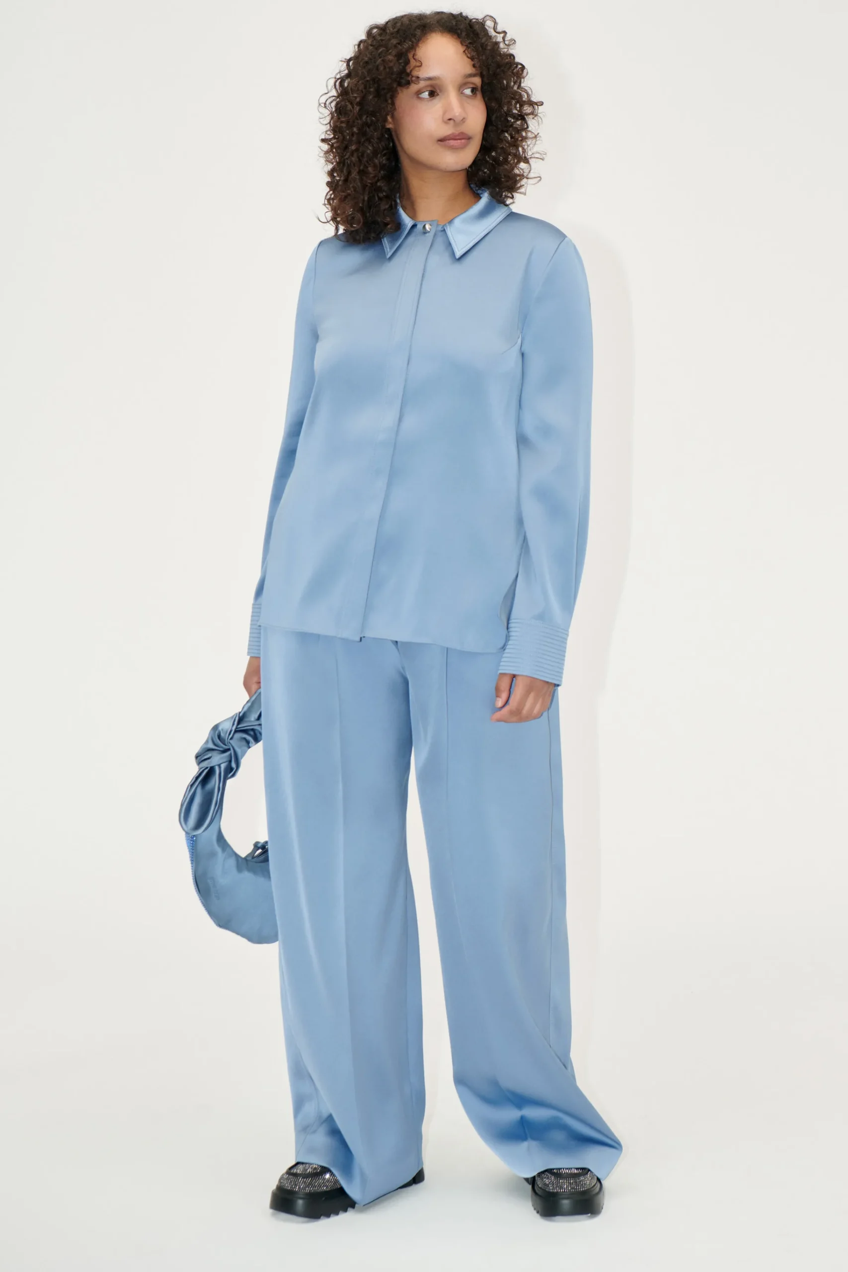 Wide Leg Long Pants - Infinity Blue-STINE GOYA Best Sale